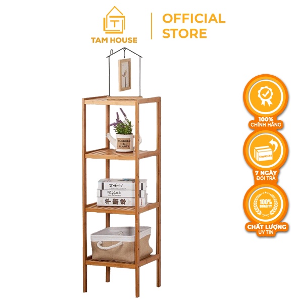 Kệ gỗ để đồ 4 tầng đa năng tự lắp ráp Tâm House KT06