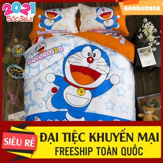 Set 4 Món Vỏ Chăn Ga Gối POLY DOREMON