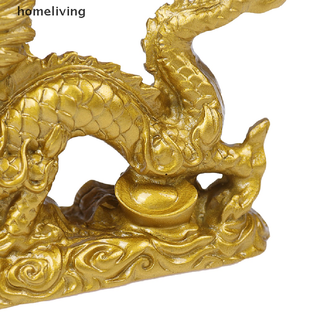 Tượng Hình Rồng Vàng Kiểu Trung Hoa Dùng Trang Trí Nhà Cửa