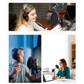 Double Layer Studio Microphone Flexible WindScreen Mask Mic Pop Filter Shield 155MM for Speaking Recording Accessories
