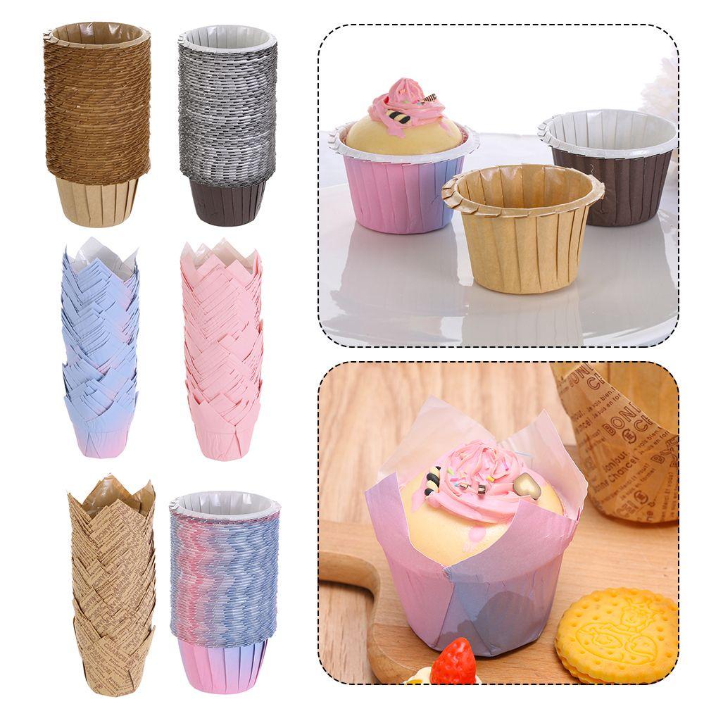 Set 50 Cốc Giấy Làm Bánh Cupcake Tiện Dụng