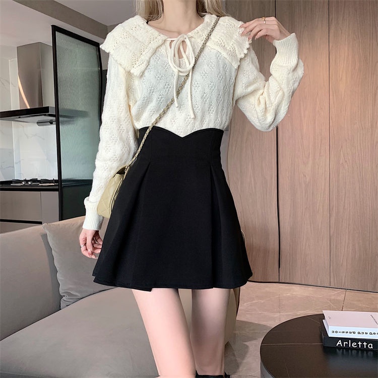 Chân Váy Lưng Cao Màu Trơn Plus Size