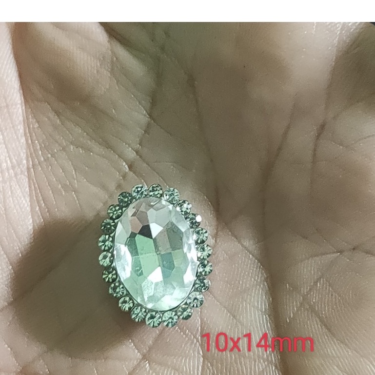 Đá xoàn trắng làm trang sức siêu đẹp hình oval size 10x14mm
