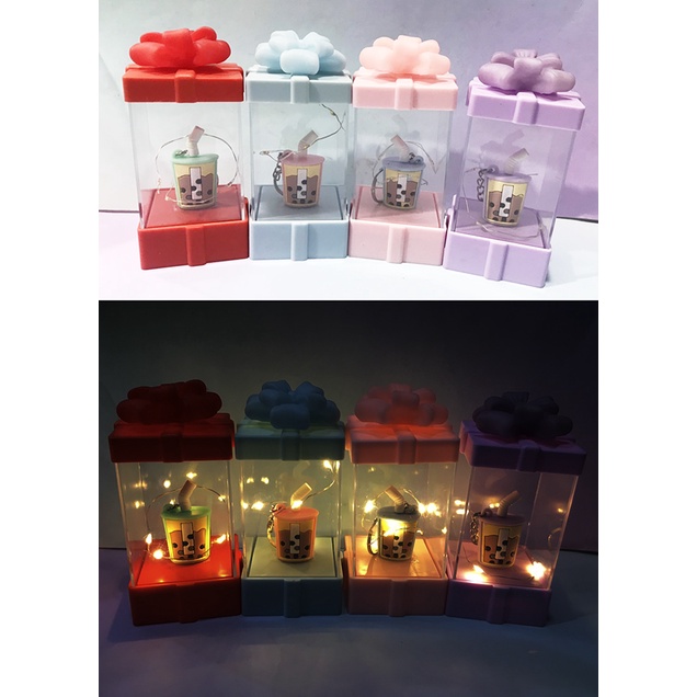 đèn ngủ hộp quà trà sữa DHQ8 boba tea dễ thương cute hoạt hình