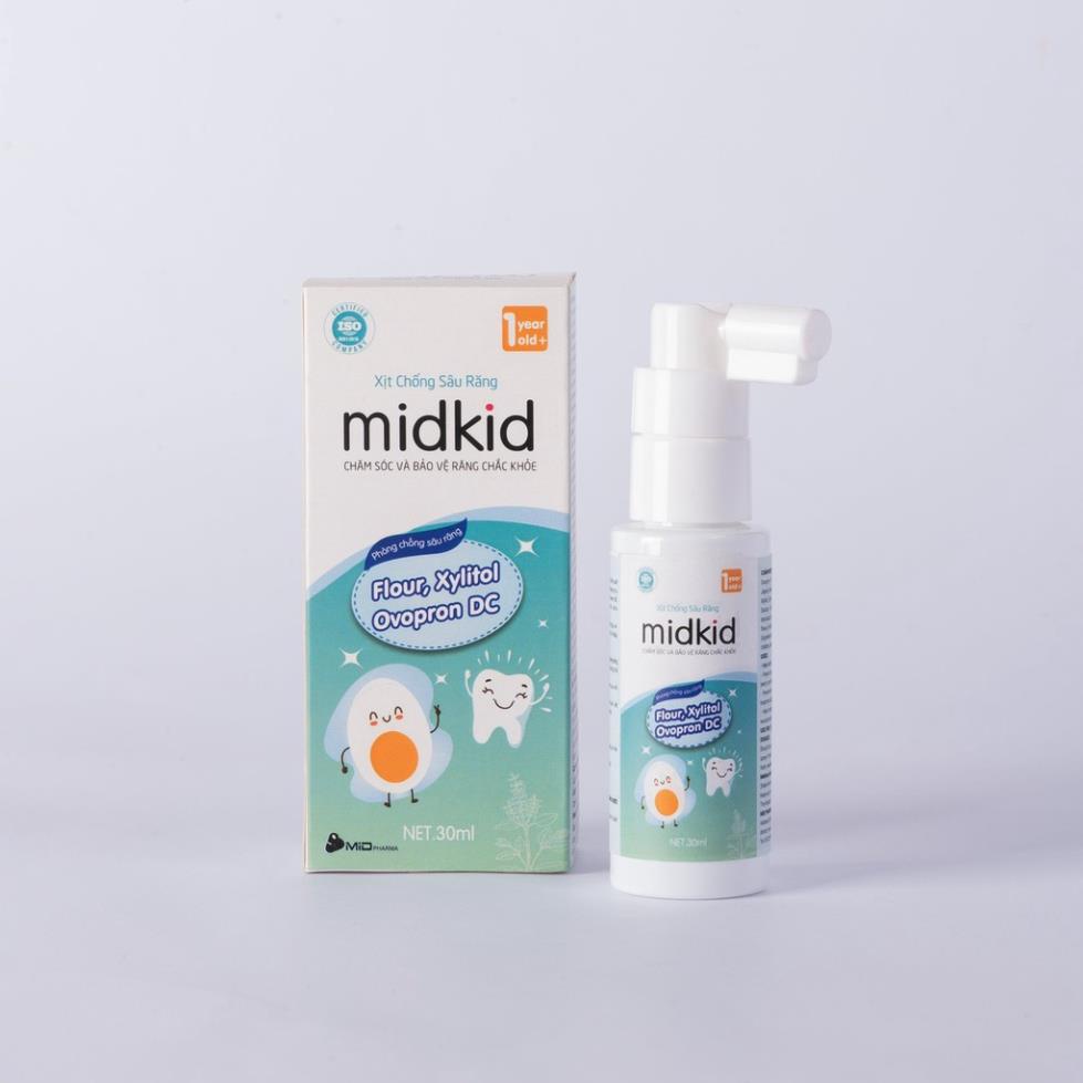 [Tặng quà hấp dẫn] Xịt chống sâu răng Midkid cho trẻ từ 1 tuổi giúp bảo vệ men răng, ngăn ngừa ố vàng, hà mủn