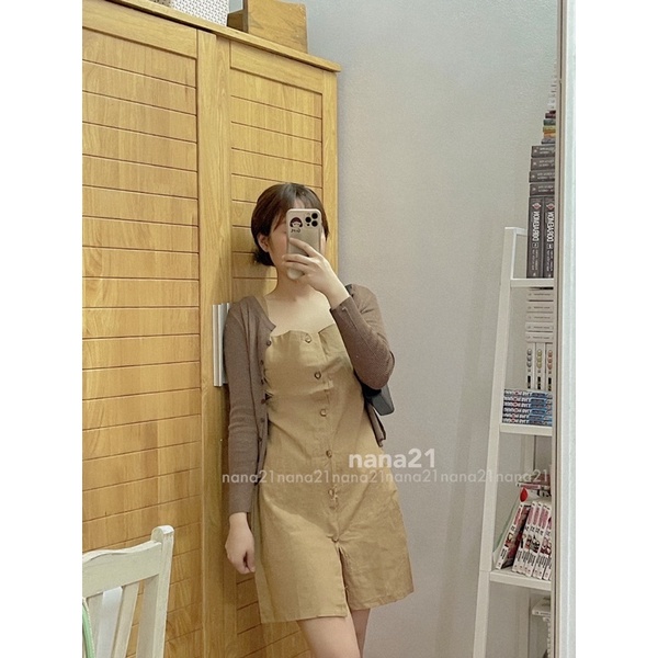 Váy ba lỗ chất co dãn 2 lớp có dây đai buộc eo