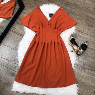 Đầm chít eo cổ V tay cánh dơi ❤️(KÈM ẢNH SÀN THẬT)t