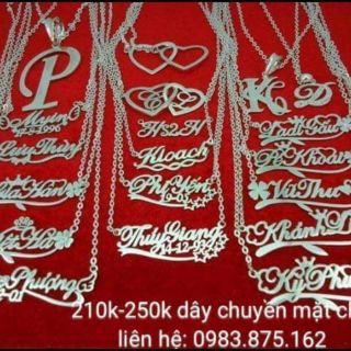 Dây chuyền mặt chữ theo yêu cầu