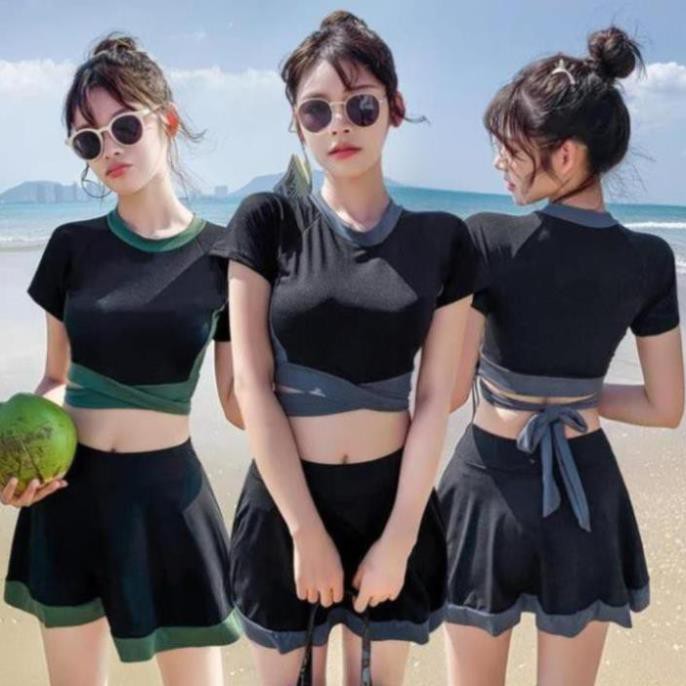 Đồ Bơi Nữ, Váy Xòe Áo Tay Ngắn 2 Chi Tiết, Bộ Đồ Bơi Thể Thao, Đồ Bơi Phong Cách Hàn Quốc | BigBuy360 - bigbuy360.vn