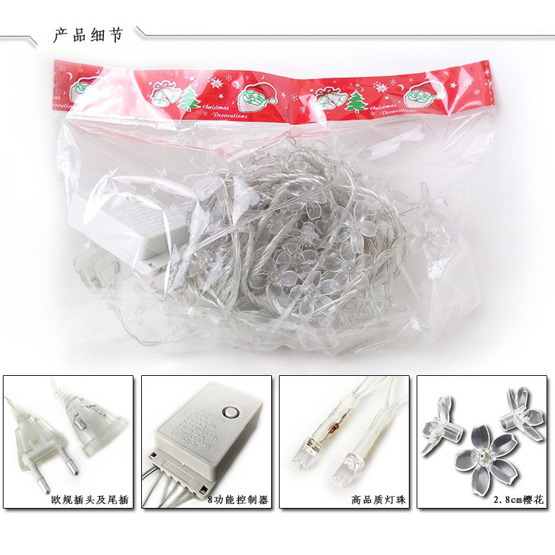 100LED Dây đèn LED hình vòng hoa đào trang trí tiệc cưới , giáng sinh