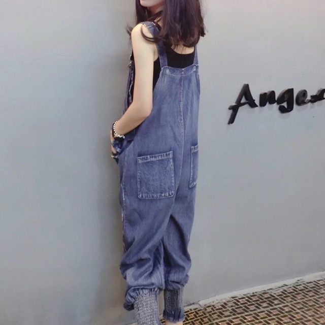 Quần Yếm phong cách cá tính/ Quần bò yếm đẹp/ Quần bò độc đáo | BigBuy360 - bigbuy360.vn