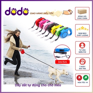 Dây dắt chó mèo cuốn tự động cuộn 3m/5m - dây xích, dây xích chó - Dodo Pet