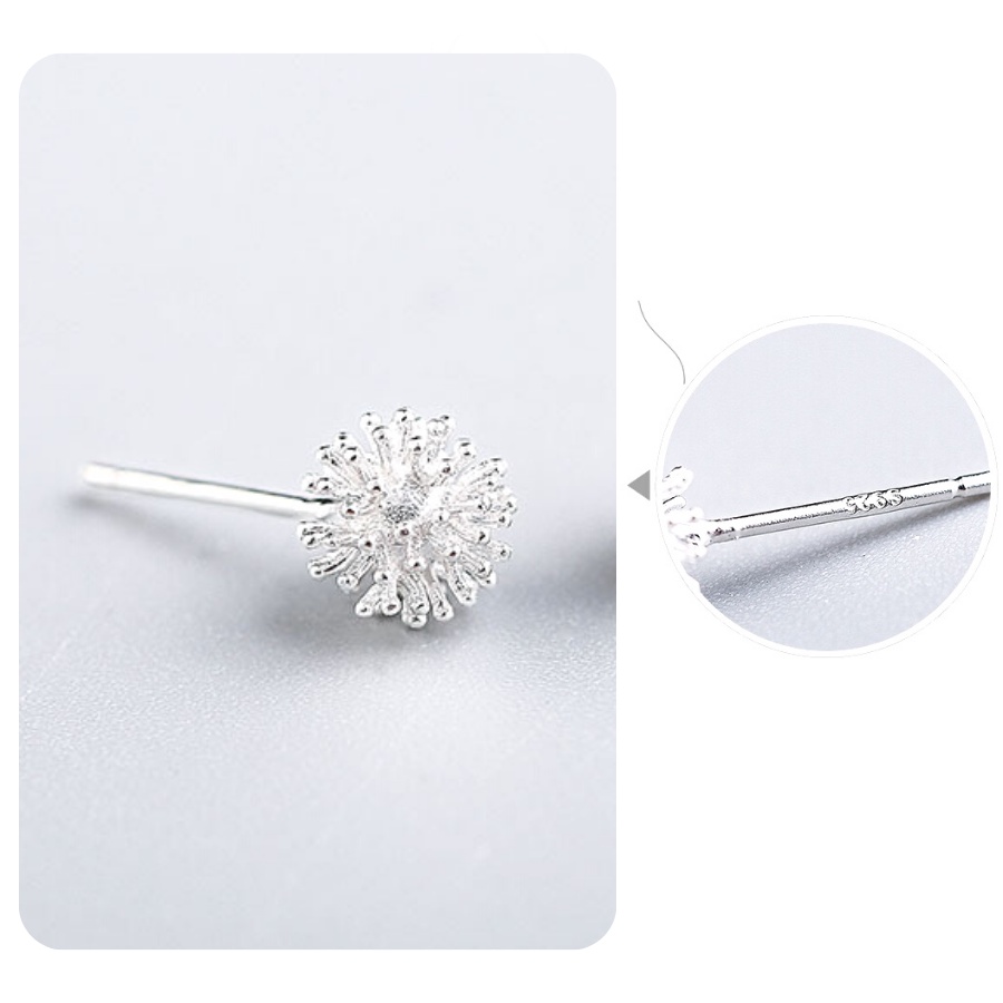 Khuyên Tai Bạc S92551, Bông Tai Nữ Hình Hoa Bồ Công Anh Thiết Kế Đơn Giản Xinh Xắn Đáng Yêu Phong Cách Hàn Quốc