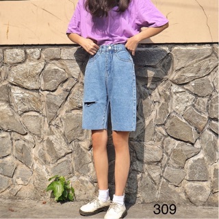 Quần ngố Jeans rách