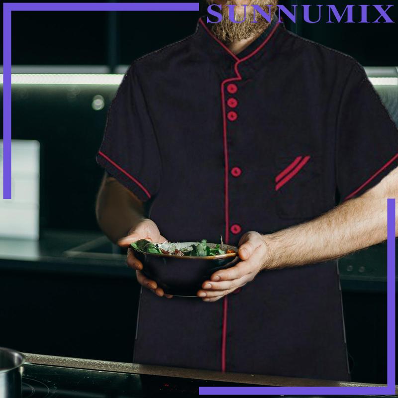 Đồng Phục Đầu Bếp Ngắn Tay Thoáng Khí Cho Quán Cà Phê