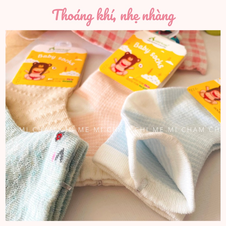Tất Lưới Sợi Tre Mùa Hè Uala Rogo Cho Bé 0-6 Tháng, 6-12 Tháng