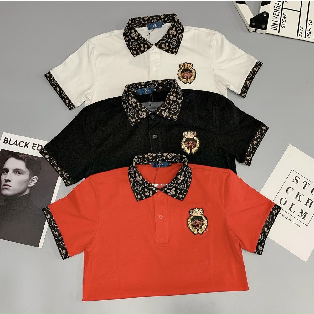 Áo thun nam polo siêu cấp thêu logo có cổ tay ngắn vải cotton co dãn dày đẹp mẫu mới nhất cao cấp AHFASHION