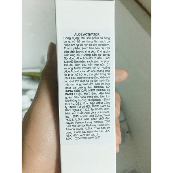 Nước Chăm Sóc Da Đa Công Dụng Forever Aloe Activator 612 Flp, Sản Phẩm Lô Hội.