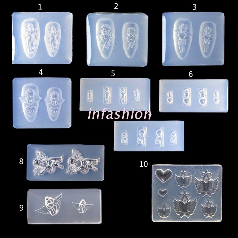Khuôn Silicone Tạo Hình Thiên Thần Trang Trí Móng Tay Diy