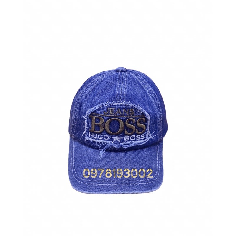 Nón kết jean Boss chữ thêu khoá xịn bé trai (xanh)