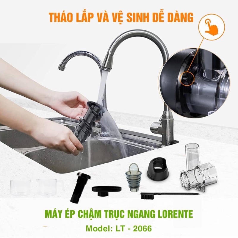 Máy Ép Chậm Lorente LT-2066-Siêu Phẩm 2022- Hàng Chính Hãng-BH 12 Tháng