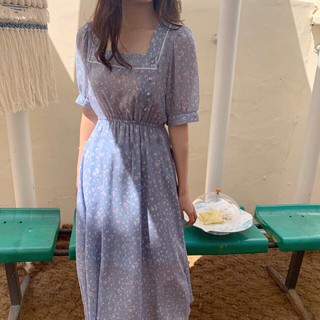Váy/ đầm hoa nhí voan ulzzang cổ vuông ORDER