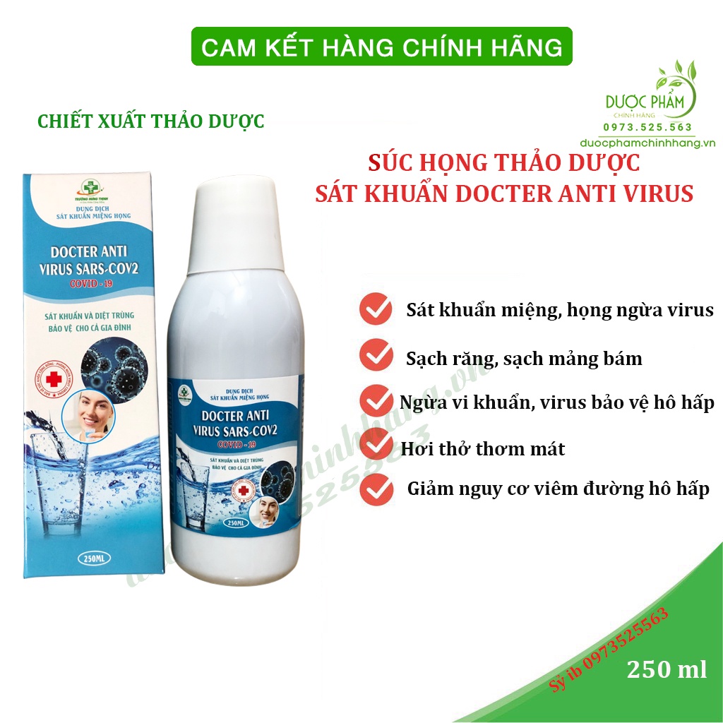 Nước súc miệng xịt răng thảo dược bảo vệ hô hấp, hơi thở thơm mát, ngừa đau sâu răng, đau họng, nhiệt miệng
