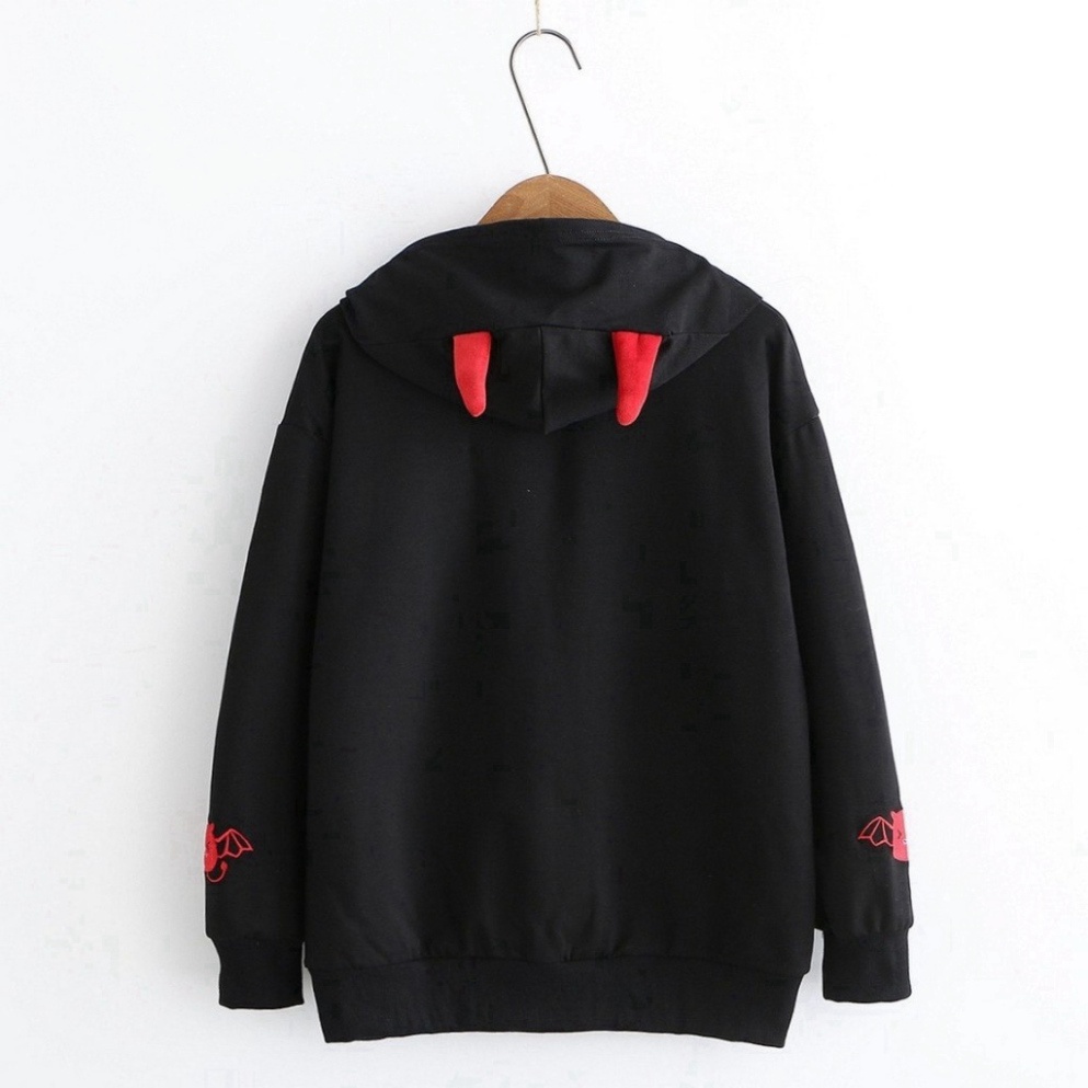 Áo khoác nỉ Hoodie unisex nam nữ KN19 in hình quỷ dơi cute, form rộng, chất nỉ cao cấp êm ái freesize dưới 60kg | BigBuy360 - bigbuy360.vn