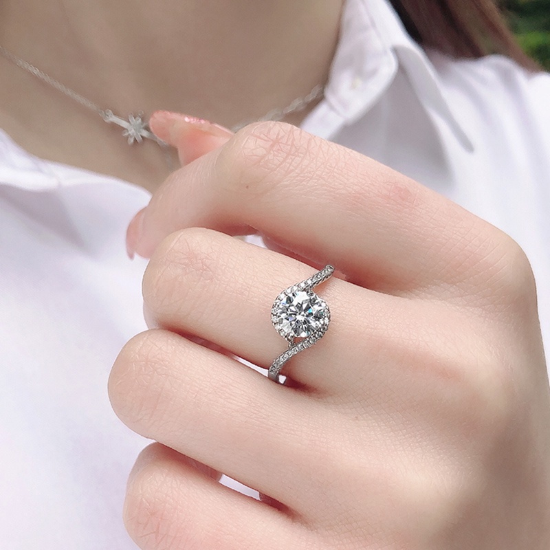 Nhẫn Đính Hôn Nữ Đính Đá Zircon Sang Trọng Thời Trang