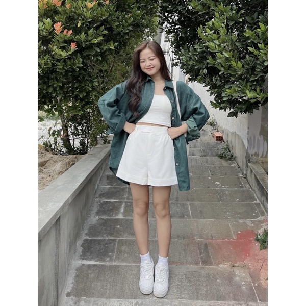 QUẦN SHORT VẢI LƯNG CHUN CẠP LỆCH