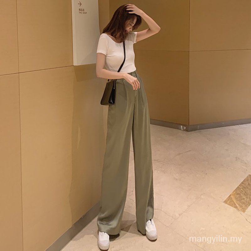 quần ống rộng Lưng Cao Chất Liệu Satin Cao Cấp | BigBuy360 - bigbuy360.vn