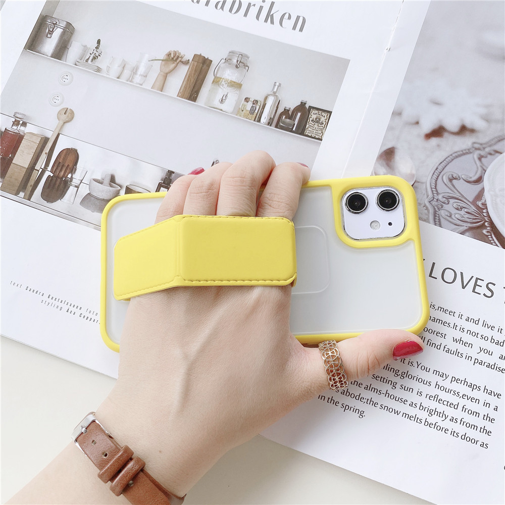 Candy Color Apple iPhone 12 Soft Silicone+PC Case With Holder Ốp lưng iPhone 12 Mobile Phone Cover Case Cover