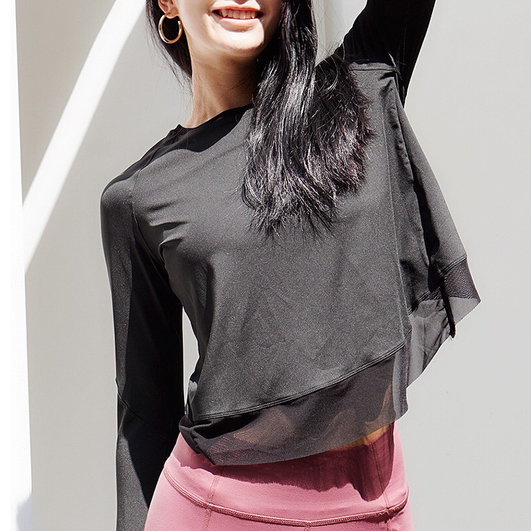 MOVING PEACH Top Yoga dành cho Nữ Tay áo dài