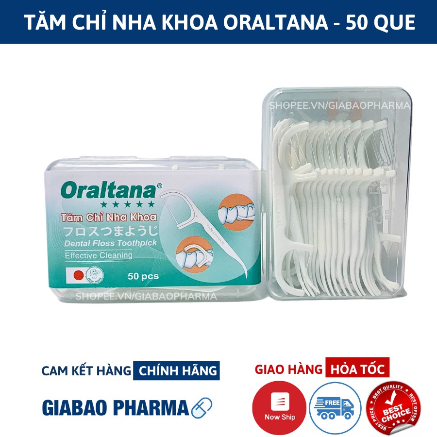 Tăm chỉ nha khoa Oraltana -Hộp 50 que - tăm kẽ răng Oral Tana, xỉa răng, chăm sóc răng lợi tiêu chuẩn xuất Nhật