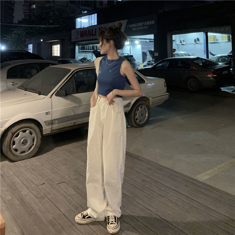 COZOK Áo Tank Top Hai Dây Phong Cách Retro Quyến Rũ Cho Nữ