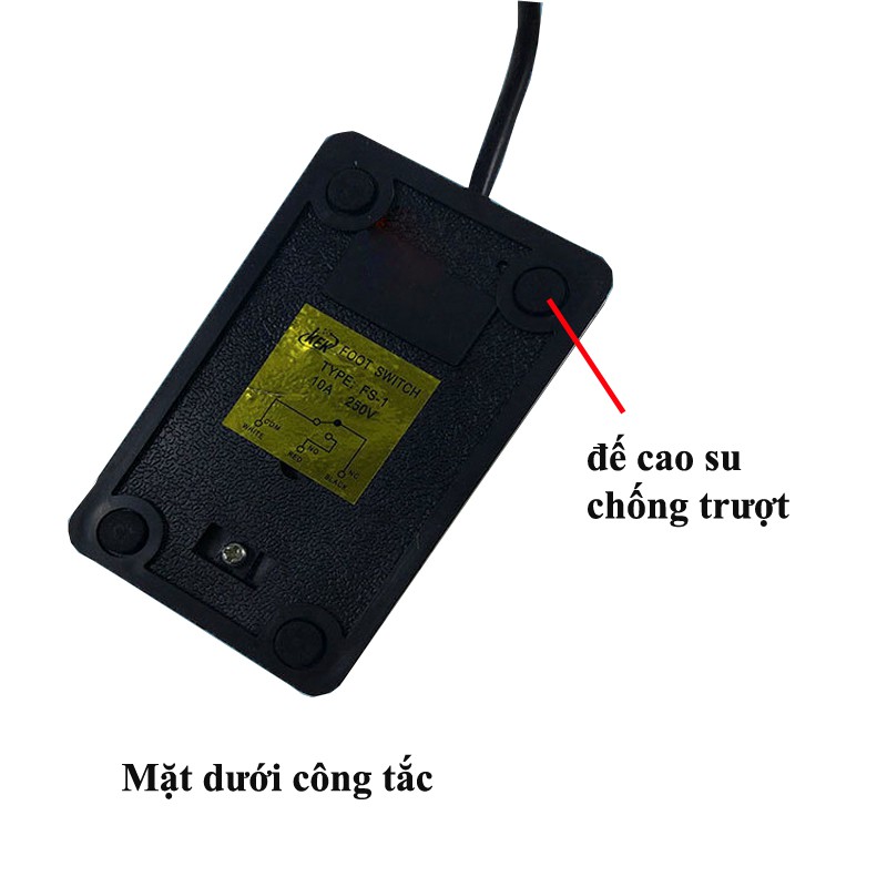 Công Tắc Bàn Đạp Chân 250V-10A Dùng trong các thiết bị công nghiệp và may mặc