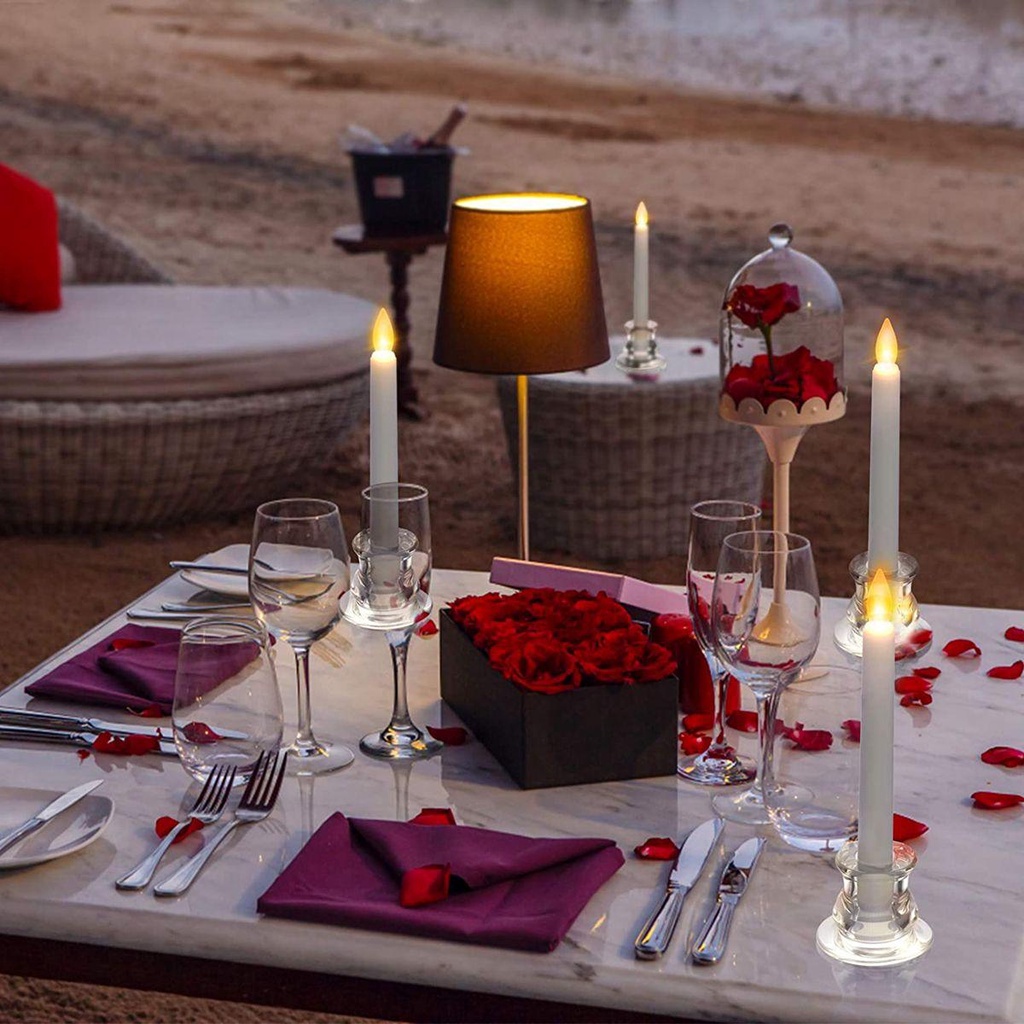 Giá Đỡ Nến Bằng Thủy Tinh Trong Suốt Trang Trí Phòng Ăn / Valentine