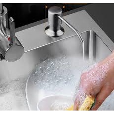 Bình xịt xà bông gắn chậu rửa chén, bình đựng xà bông inox  bảo hành 2 năm