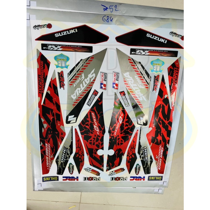 ( Quí khách vui lòng mang ra tiệm cho thợ dán ) Tem Satria fi báo đốm chất liệu candy cao cấp