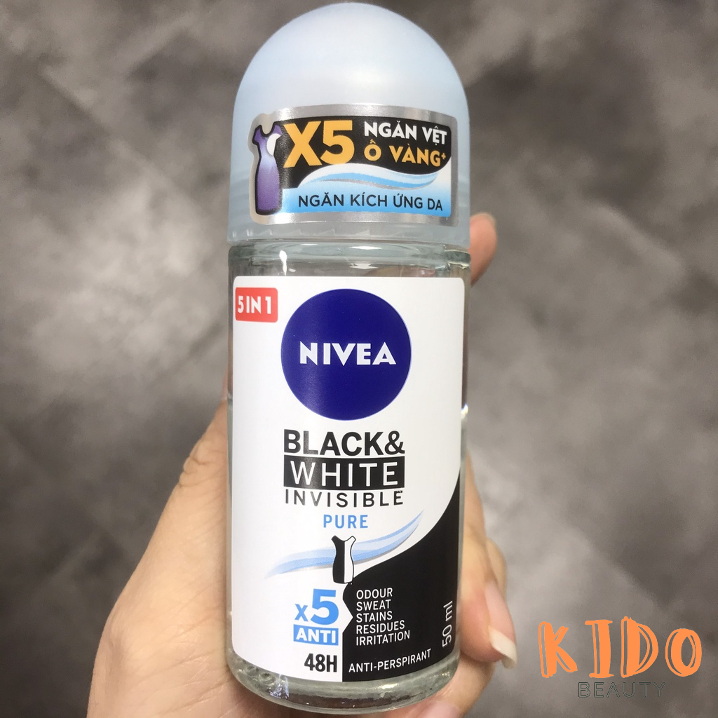 Lăn Khử Mùi Nữ NIVEA Ngọc Trai/ Extra Whitening/ Nha Đam/ Black White 48h | Lăn ngăn mùi lăn nách nữ Nivea 50ml