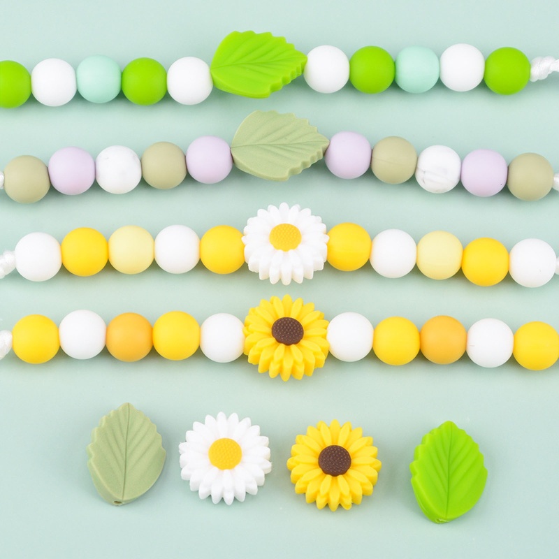 Đồ Chơi Ngậm Nướu Bằng Silicon Hình Hoa Cúc / Lá Hoạt Hình Xinh Xắn Dành Cho Bé