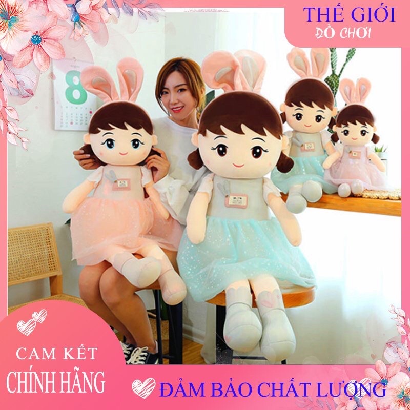 Gấu Bông- Búp Bê Tai Thỏ Dễ Thương Cho Bé Kích Thước 45cm Và 60cm