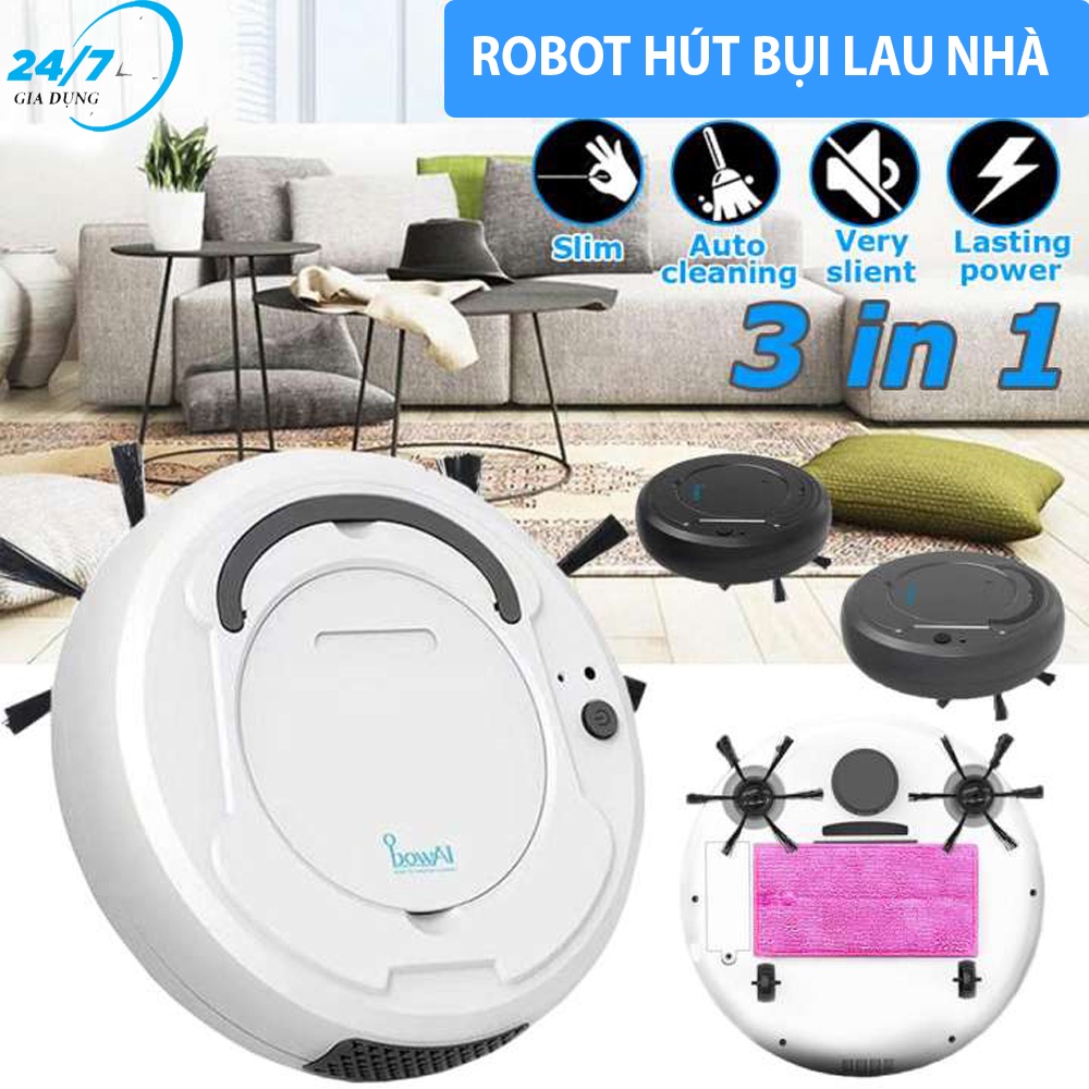 Robot Hút Bụi Bowai, Robot Lau Nhà Thông Minh Công Nghệ AI 3 Trong 1, Tự Động Hút Bụi, Lau Nhà - Bảo Hành 12 Tháng