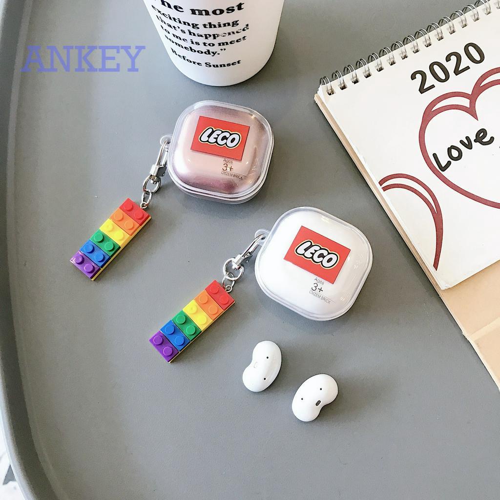 Samsung Galaxy Buds Live / Buds Pro / Buds 2 case TPU Case for Earphone Headset Anti-fall Protective Cover for Galaxy Buds Live case Silicone Case Cover Headphone Shell LEGO Building blocks with pendant