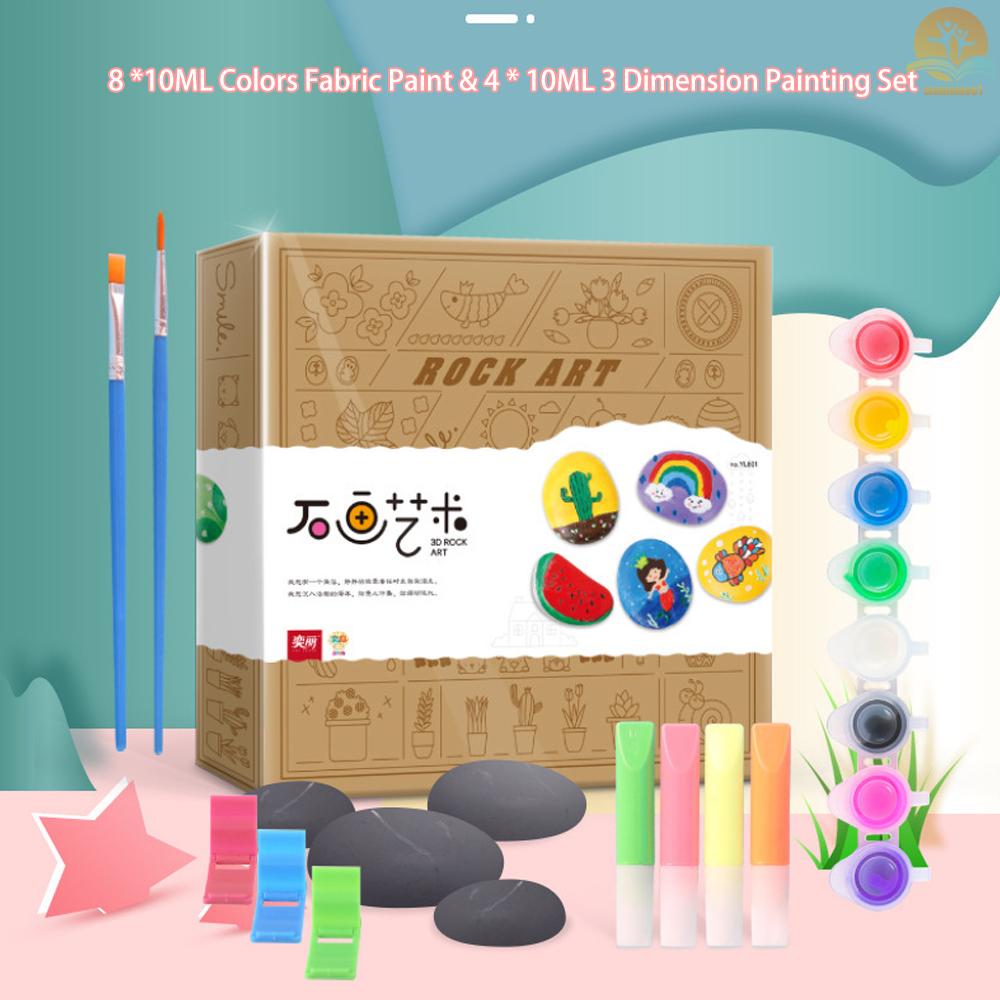 Bộ Dụng Cụ Vẽ Tranh Vải Canvas / Gốm Sứ 3d 8 X10ml Kèm Giá Đỡ Trưng Bày Diy