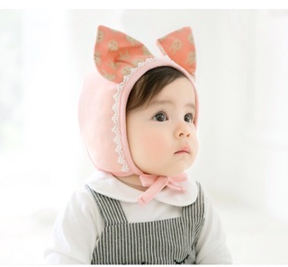 Nón vải cotton 2 tai cột dây