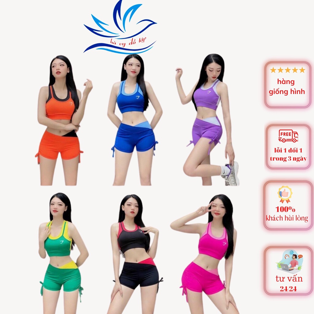Set đùi áo ba lỗ, quần rút dây thể thao, năng động đi bơi, tập Gym Yoga, chạy bộ, Aerobic EVASPORT