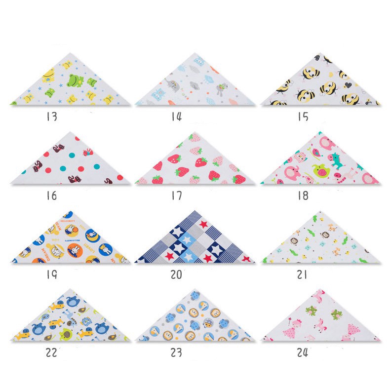Yếm ăn vải cotton họa tiết hoạt hình đáng yêu dành cho bé