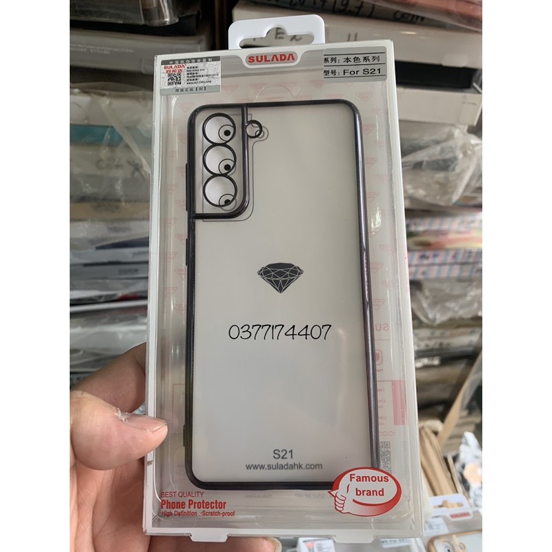 Ốp lưng Nhám viền xi cho Samsung S21/ S21 Plus/ S21 Ultra chính hãng Sulada
