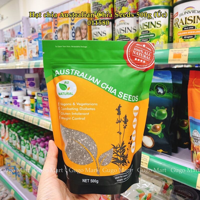 Hạt chia hữu cơ Úc Autralian Chia Seeds Organic của Úc, 500g